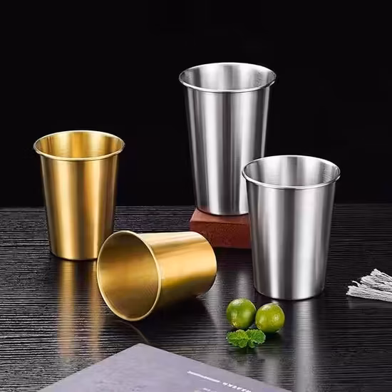 사용자 정의 파티 맥주 탁구 파인트 쌓을 수있는 단일 벽 물 작은 샷 음료 텀블러 금속 유리 스테인레스 스틸 컵